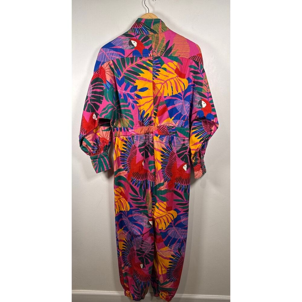 FARM Rio Macaw 100% Cotton Tropical Jumpsuit Coveralls, XS- NWT - Picture 6 of 11
